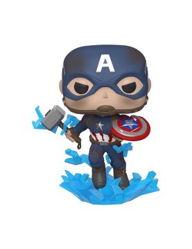 Funko Pop! Marvel: Avengers Endgame - Captain America With Broken Shield &amp; Mjolnir #573 Bobble-Head Vinyl Figure