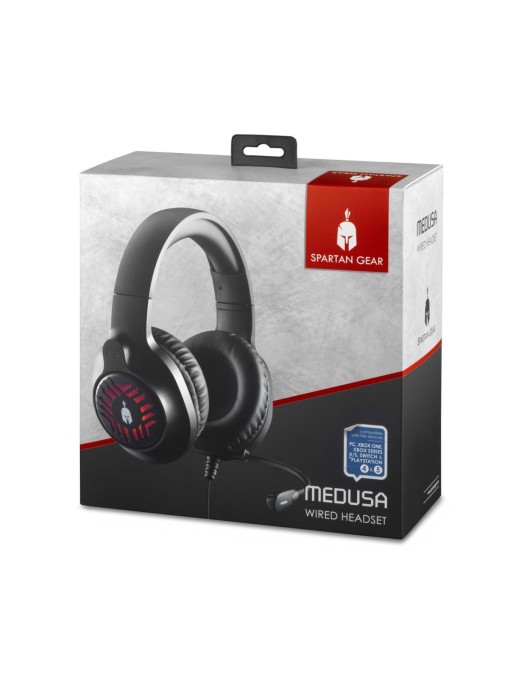 Spartan Gear - Medusa Wired Headset (compatible with PC, playstation 4, playstation 5, xboxone, xbox series x/s, switch) (color: Black)