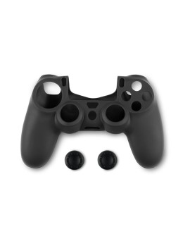 Spartan Gear - Controller Silicon Skin Cover and Thumb Grips (compatible with playstation 4) (colour: Black)