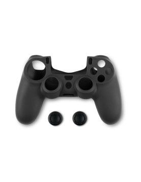 Spartan Gear - Controller Silicon Skin Cover and Thumb Grips (compatible with playstation 4) (colour: Black)