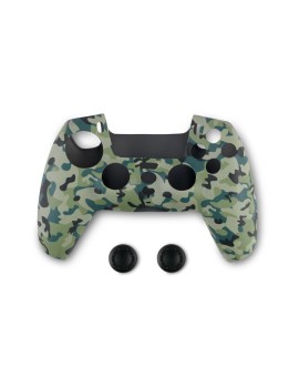 Spartan Gear - Controller Silicon Skin Cover and Thumb Grips (compatible with playstation 5) (colour: Green Camo)