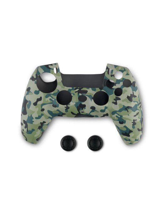 Spartan Gear - Controller Silicon Skin Cover and Thumb Grips (compatible with playstation 5) (colour: Green Camo)