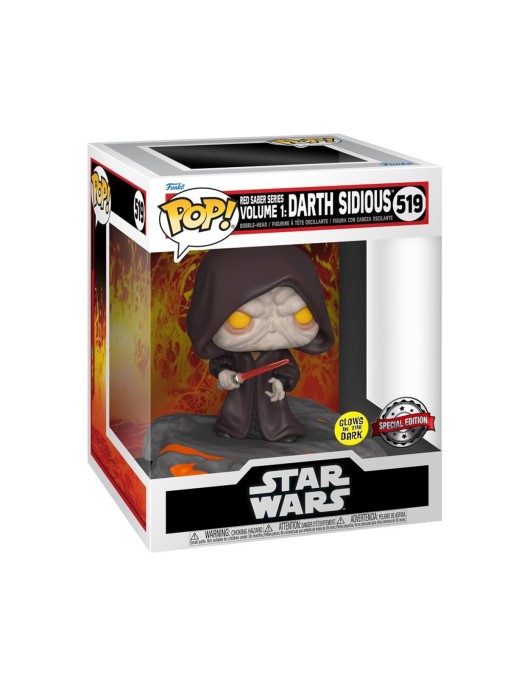 Funko Pop! Deluxe Disney: Star Wars Sith - Red Saber Series Volume 1: Darth Sidious (Glows in the Dark) (Special Edition) #519 Bobble-Head Vinyl Figure