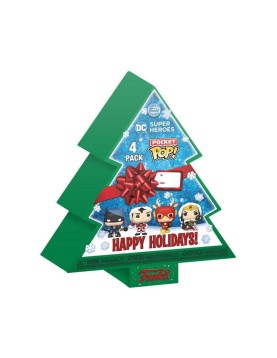 Funko Pocket Pop! 4-Pack Marvel - Happy Holidays Tree Box (Glows in the Dark) (Diamond Collection) Vinyl Figures Keychain