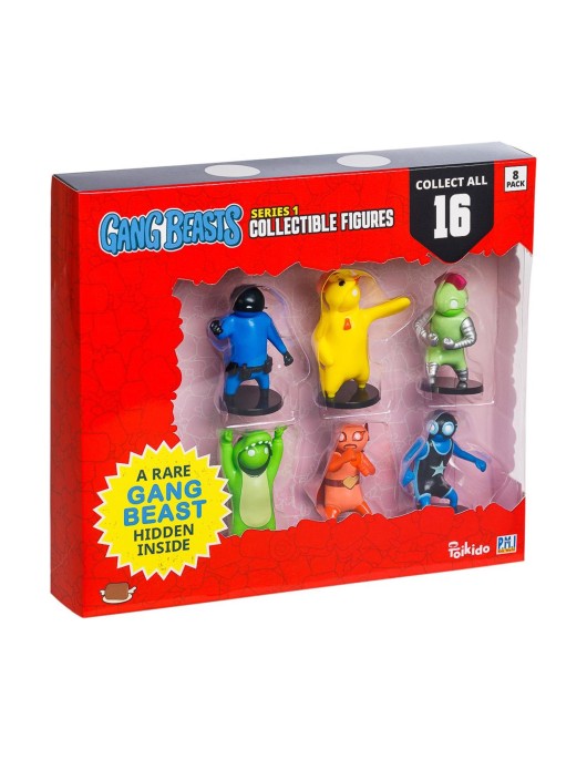 P.M.I. Gang Beasts Collectible Figures - 8 Pack Deluxe Box -including 2 rare hidden characters (S1) (Random) (GB2070)
