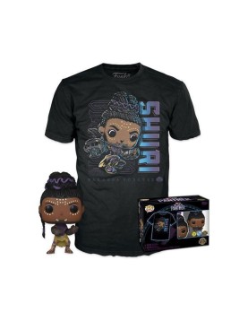 Funko Pop! &amp; Tees (Adult): Marvel Black Panther - Shuri (Glows in the Dark) Bobble-Head Vinyl Figure &amp; T-Shirt (S)