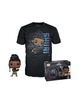 Funko Pop! &amp; Tees (Adult): Marvel Black Panther - Shuri (Glows in the Dark) Bobble-Head Vinyl Figure &amp; T-Shirt (M)