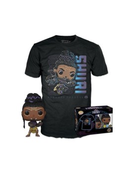 Funko Pop! &amp; Tees (Adult): Marvel Black Panther - Shuri (Glows in the Dark) Bobble-Head Vinyl Figure &amp; T-Shirt (L)