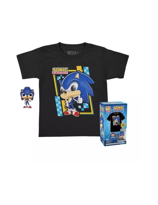 Funko Pocket Pop! & Tee (Child): Sonic (Flocked) Vinyl Figure and T Shirt (L)