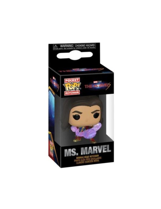 Funko Pocket Pop!: The Marvels - Ms. Marvel Bobble-Head Vinyl Figure Keychain Funko Pocket Pop!: The Marvels - Ms. Marvel Bobble-Head Vinyl Figure Keychain