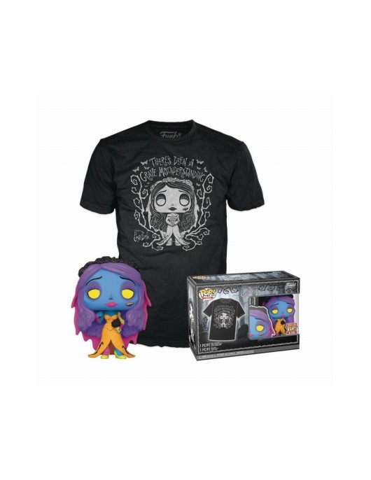 Funko Pop! & Tee (Adult): Tim Burton's Corpse Bride - Emily (Blacklight) Vinyl Figure and T-Shirt (XL)