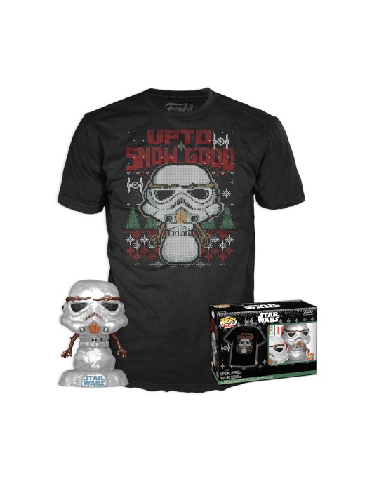 Funko Pop! & Tee (Adult): Star Wars - Holiday Stormtrooper (Metallic) Vinyl Figure & T-Shirt (S)