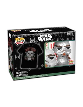 Funko Pop! &amp; Tee (Adult): Star Wars - Holiday Stormtrooper (Metallic) Vinyl Figure &amp; T-Shirt (M)