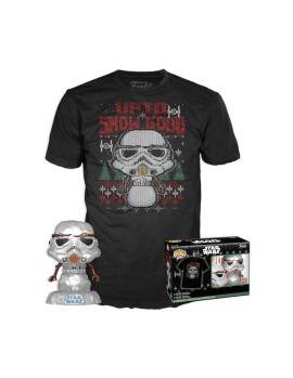 Funko Pop! &amp; Tee (Adult): Disney Star Wars - Holiday Stormtrooper (Metallic) Vinyl Figure &amp; T-Shirt (XL)