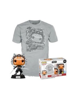 Funko Boxed Pop! &amp; Tees (Adult): Disney Star Wars - Ahsoka Tano (Glows in the Dark) Bobble-Head Vinyl Figure &amp; T-Shirt (S)
