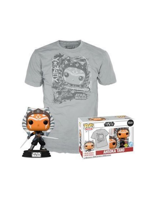 Funko Boxed Pop! & Tees (Adult): Disney Star Wars - Ahsoka Tano (Glows in the Dark) Bobble-Head Vinyl Figure & T-Shirt (S)