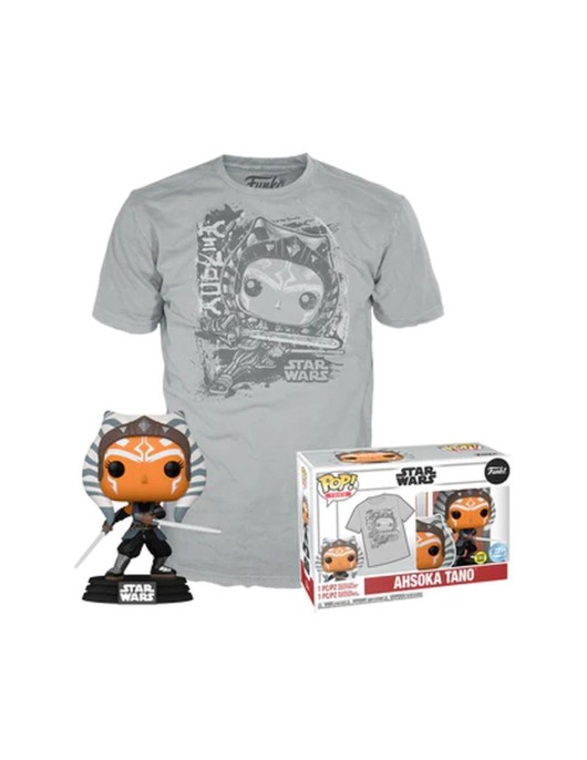 Funko Pop! & Tees (Adult): Disney Star Wars - Ahsoka Tano (Glows in the Dark) Bobble-Head Vinyl Figure & T-Shirt (M)