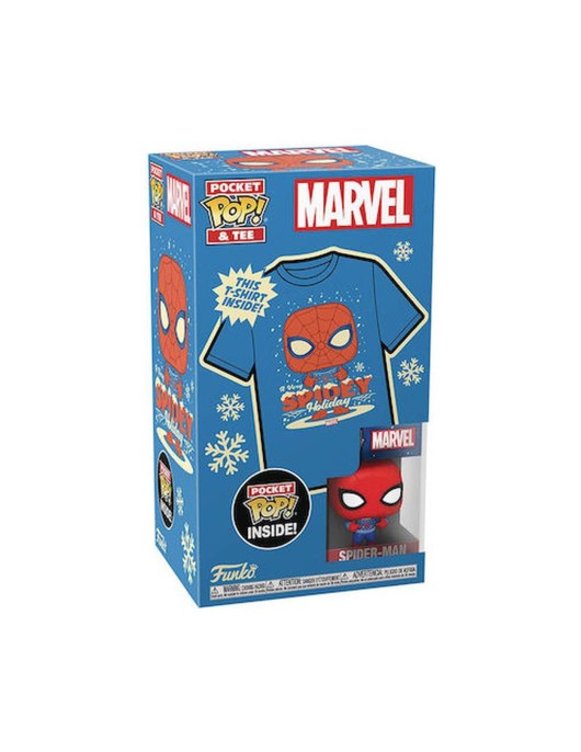 Funko Pocket Pop! & Tee (Child): Marvel - Holiday Spiderman Vinyl Figure & T-Shirt (M)