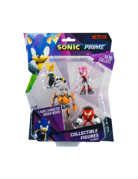 P.M.I. Sonic Prime - 5 Pack -including 1 rare hidden character (S1) Collectible Figures (6.5cm) (Random) (SON2040)