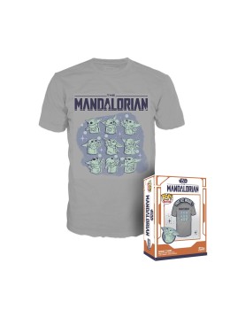 Funko Boxed Pop! Tees: Star Wars: The Mandalorian - Grogu On Ship T-Shirt (S)