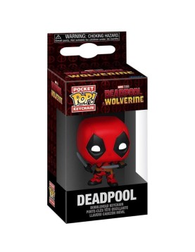 Funko Pocket Pop! Marvel: Deadpool &amp; Wolverine - Deadpool Bobble Head Vinyl Figure Keychain