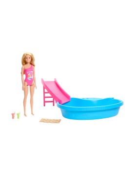 Mattel Barbie® Doll with Pool Slide Playset (HRJ74)