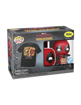 Funko Pop! &amp; Tees (Adult): Deadpool &amp; Wolverine - Deadpool &amp; Wolverine Best Bubs Bobble-Head Vinyl Figure and T-Shirt (XL)