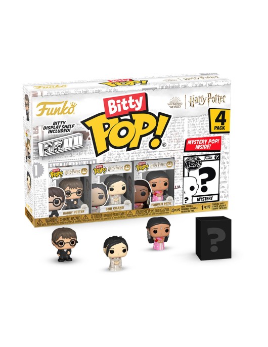 Funko Bitty Pop! 4-Pack: Harry Potter Goblet of Fire - Harry Potter, Cho Chang, Parvati Patil, Mystery Pop! Vinyl Figures Funko Bitty Pop! 4-Pack: Harry Potter Goblet of Fire - Harry Potter, Cho Chang, Parvati Patil, Mystery Pop! Vinyl Figures