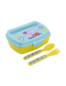 Stor: Peppa Pig Core 2022 - Funny Sandwich Box With Cutlery (13909)