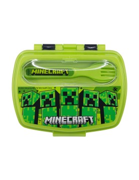 Stor: Minecraft - Funny Sandwich Box With Cutlery (40409)