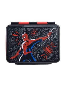 Stor: Marvel: Spiderman Black Board - Stainless Steel Clamp Rectangular Sandwich Box (1100ml) (74756)