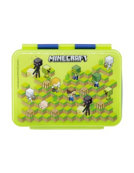 Stor: Minecraft - Isometric Stainless Steel Clamp Rectangular Sandwich Box (1100ml) (40496)