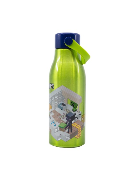 Stor: Minecraft - Isometric Flexi Handle Aluminium Bottle (760ml) (40461)