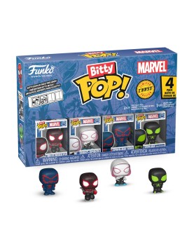 Funko Bitty Pop! 4-Pack: Spider-Man - Miles Morales, Ghost-Spider, Spider-Man 2099, Spider-Man Stealth Suit Vinyl Figures