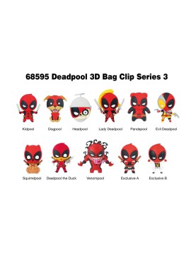 Monogram Marvel: Deadpool (Series3) (Blind Bag/Random) 3D Foam Bag Clips Figures (68595)