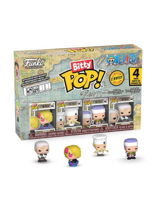 Funko Bitty Pop! 4-Pack: One Piece - Sanji, Zeff, Krieg, Bitty Pop! Chase Vinyl Figures