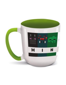 Stor: Minecraft Squared Pattern - Young Adult Ceramic Elite Mug In Gift Box (385ml) (75618)
