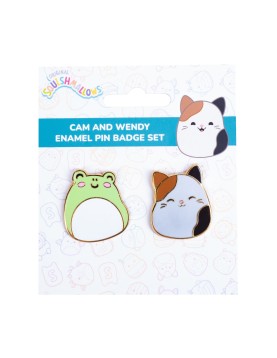 Fizz Squishmallows - Cam &amp; Wendy Pin Badges x 2 CDU (350122)