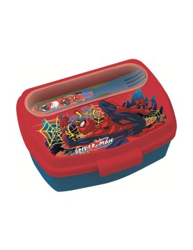 Stor: Marvel Spiderman Moving Target - Funny Sandwich Box With Cutlery (83509)