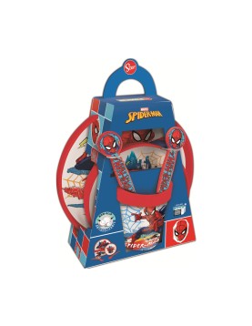 Stor: Marvel Spiderman - 5 Pcs Non Slip Bicolor Premium Set (Plate Bowl Tumbler 260 Ml &amp; Cutlery) (83581)