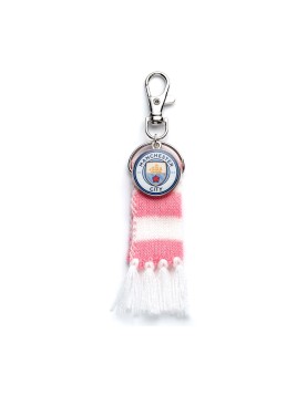 Carat Shop Manchester City FC - Pink Scarf and Logo Charm Backpack Hanger (MCBH0003)