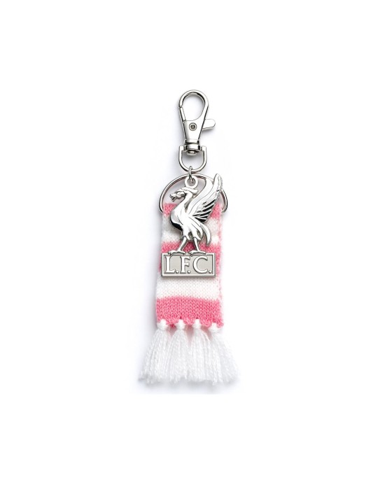 Carat Shop Liverpool FC - Pink Stripe Scarf & Liverbird Backpack Hanger (LFCBH003)