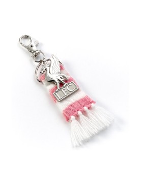 Carat Shop Liverpool FC - Pink Stripe Scarf &amp; Liverbird Backpack Hanger (LFCBH003)