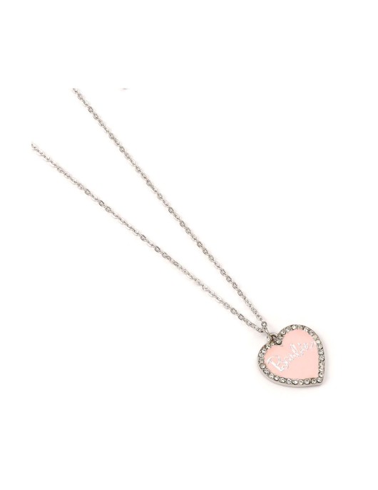 Carat Shop Barbie - Pink Enamel Heart Pendant Necklace with Crystal (BMN00003)