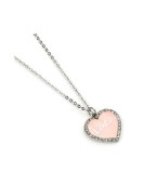 Carat Shop Barbie - Pink Enamel Heart Pendant Necklace with Crystal (BMN00003)