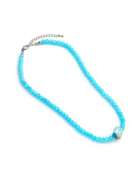 Carat Shop Barbie - Blue bead necklace with round Barbie - Bead Charm (BMN00005)