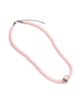 Carat Shop Barbie - Pink Bead Necklace with Heart Shaped Bead Charm (BMN00006)