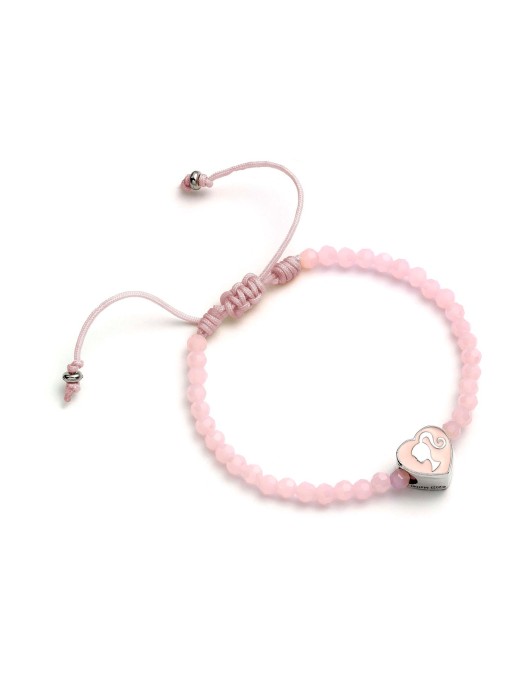 Carat Shop Barbie - Pink Bead Friendship Bracelet with Heart Shaped Bead (BMFB0007)