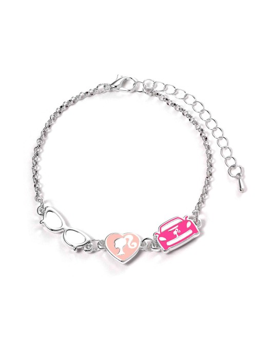 Carat Shop Barbie - Charm Bracelet with Three Enamelled Classic Charms - Silhouette, Glasses & Corvette (BMCB0008)