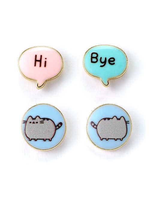 Carat Shop Pusheen - the Cat "Hi , Bye" Stud Earrings Set (PTCES103)